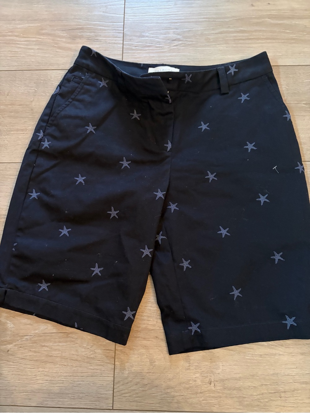 Talbots Black Star-Print Women’s Bermuda Shorts